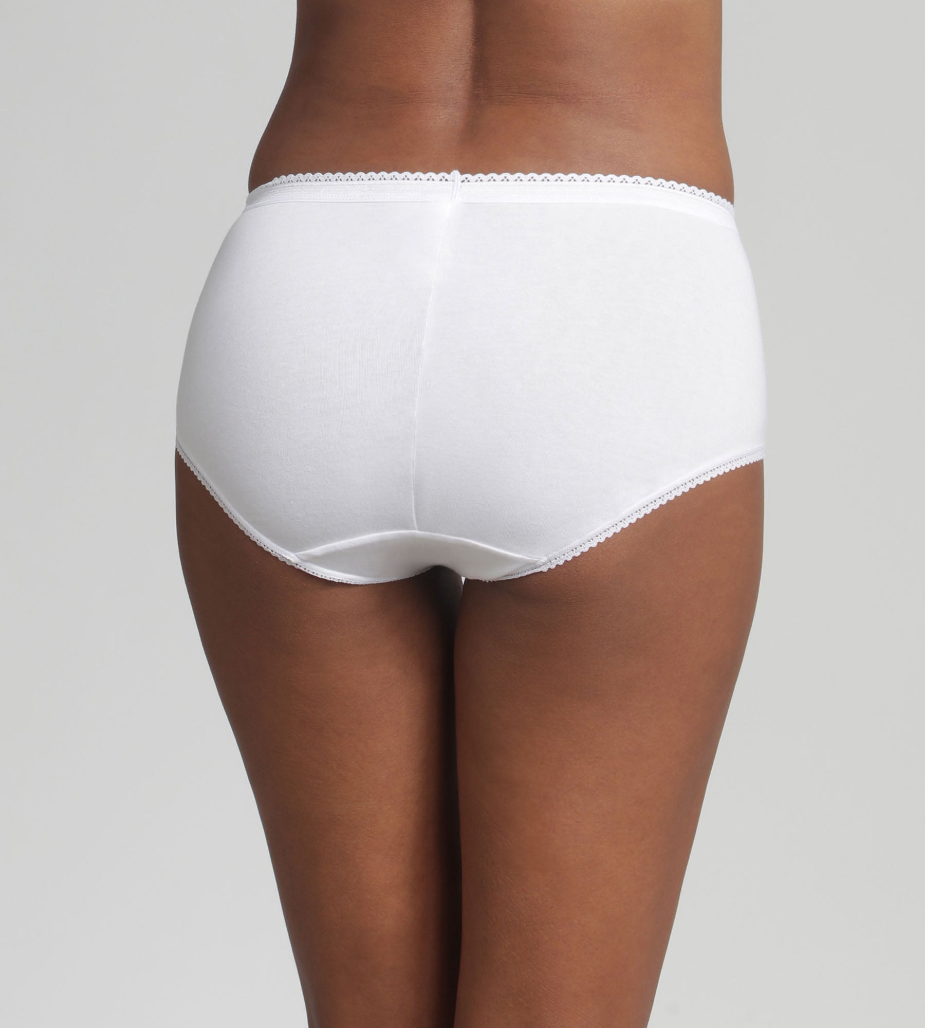 Playtex® Pack of 2 midi knickers in white Cotton & Lace