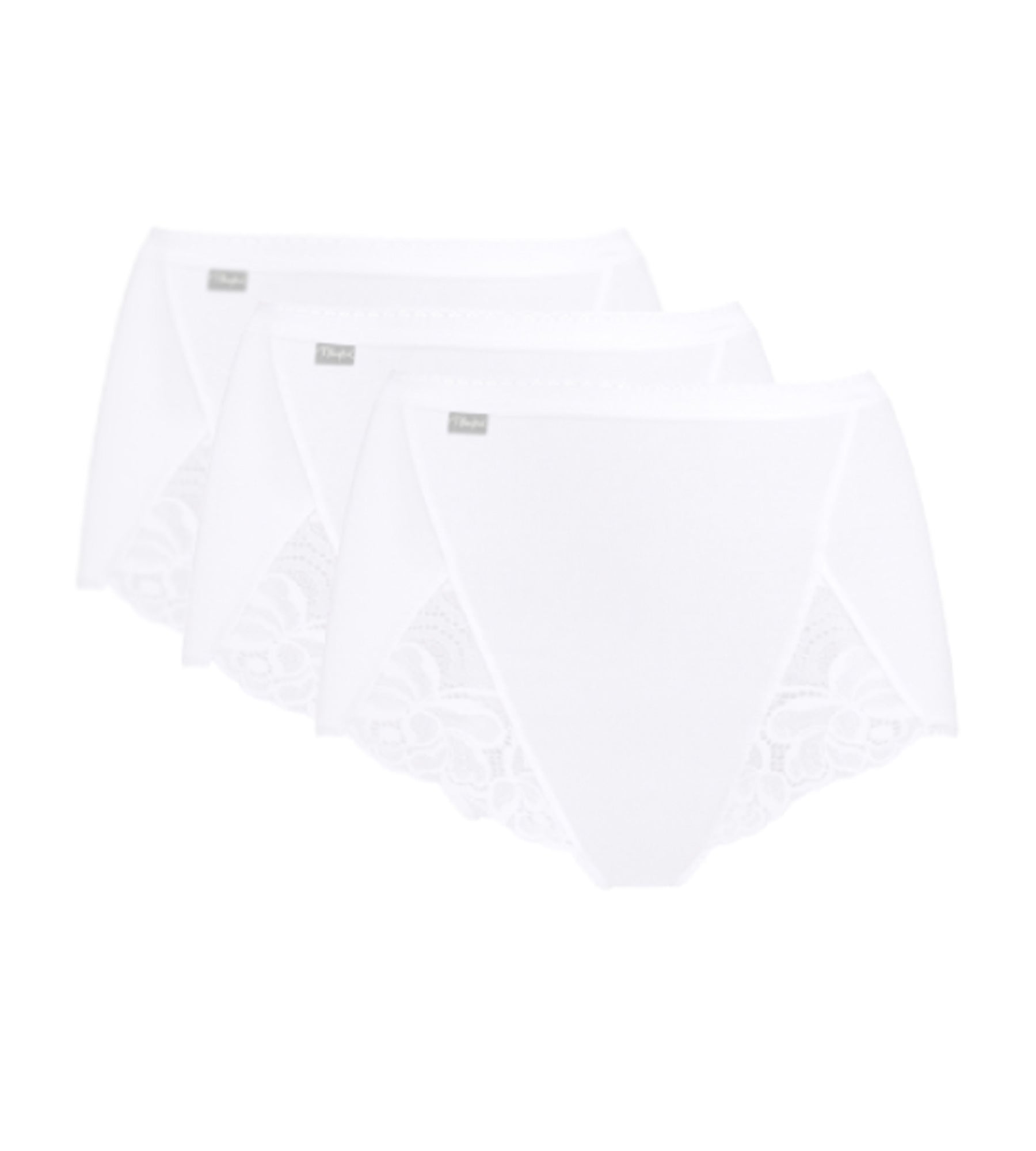 Playtex® Pack of 3 full knickers in white Cotton & Lace