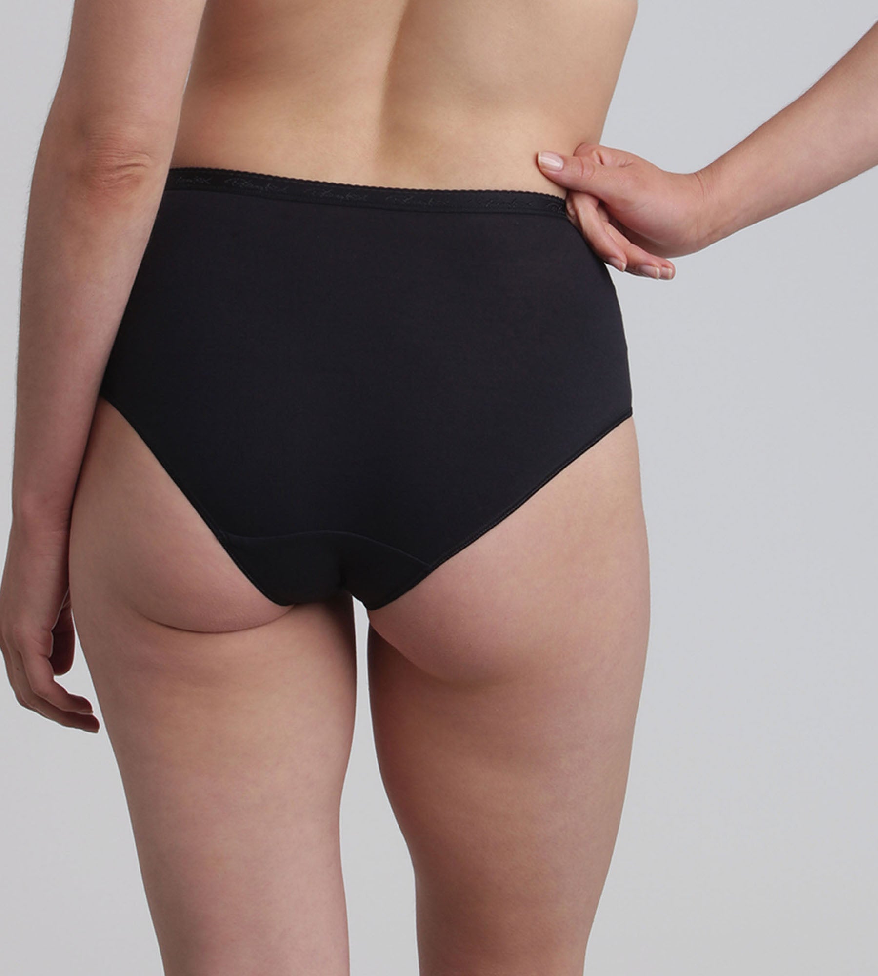 Playtex® Pack of 2 midi knickers in black Organic Cotton