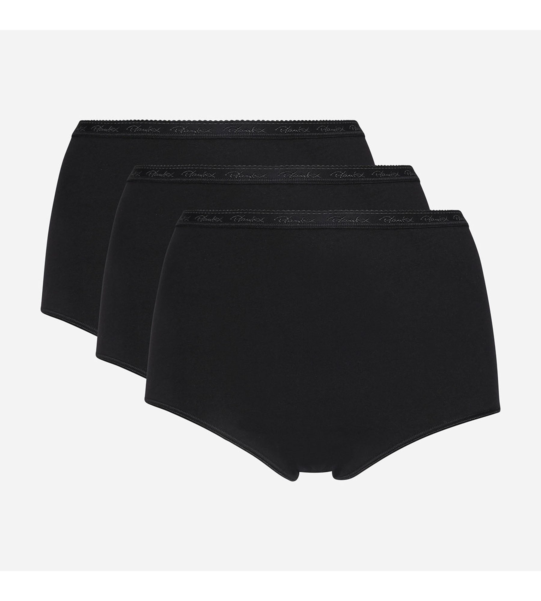 Playtex® Pack of 3 full knickers in black Organic Cotton