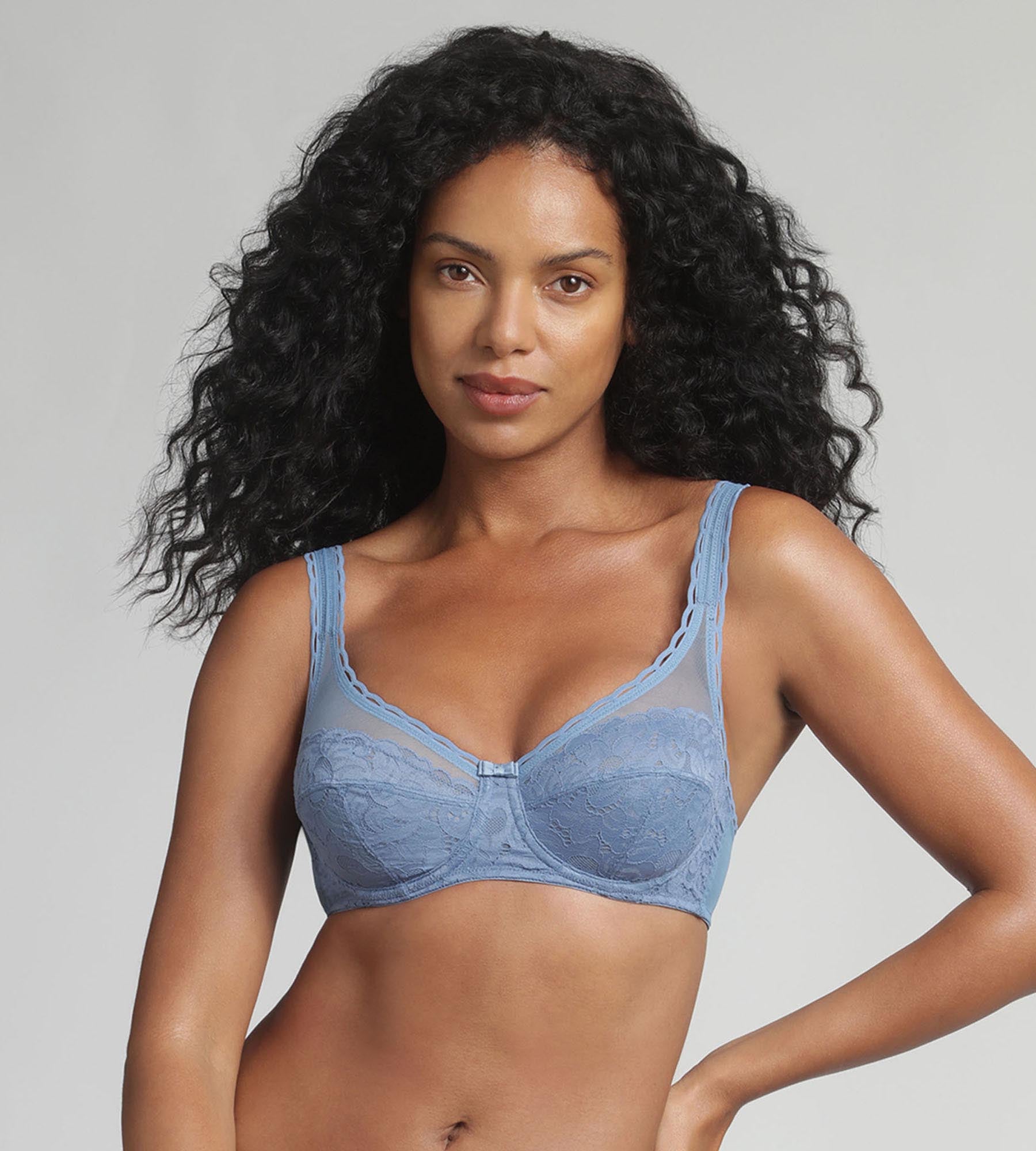 Playtex® Underwired bra in ocean blue Recycled Classic Lace Support