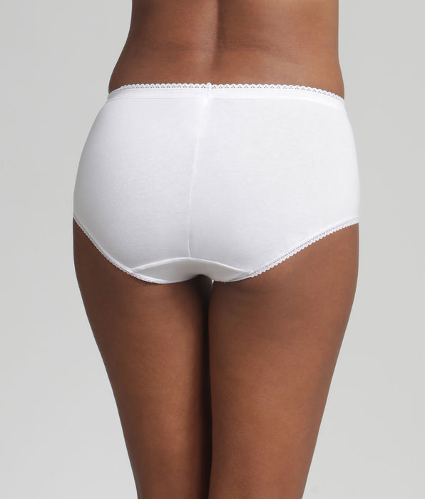 Playtex® Pack of 2 midi knickers in white Cotton & Lace