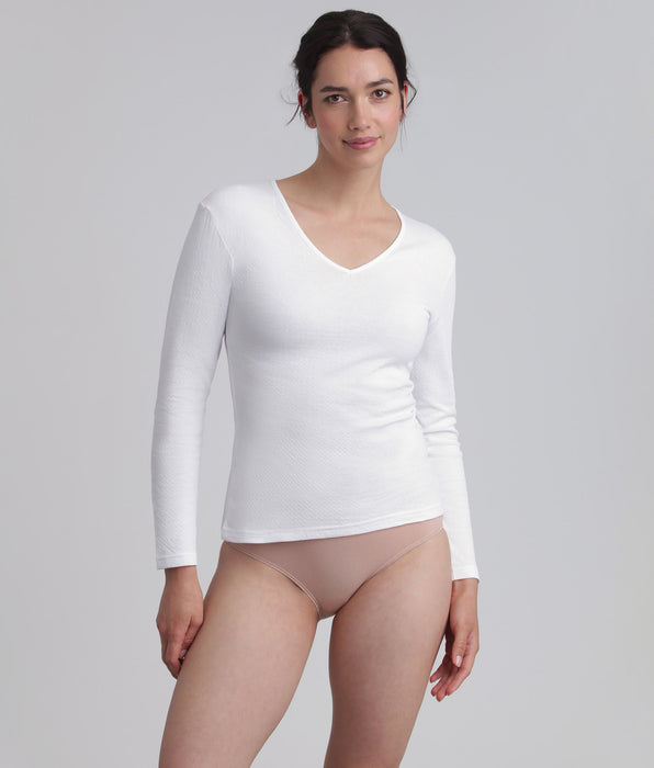 Playtex® Long-sleeved t-shirt in white Thermal Natural