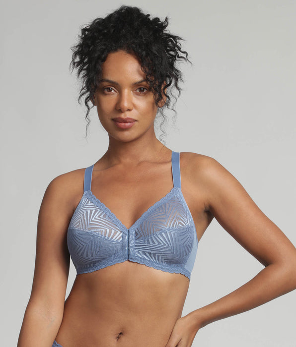 Playtex® Non-wired front closure bra in ocean blue Ideal Posture