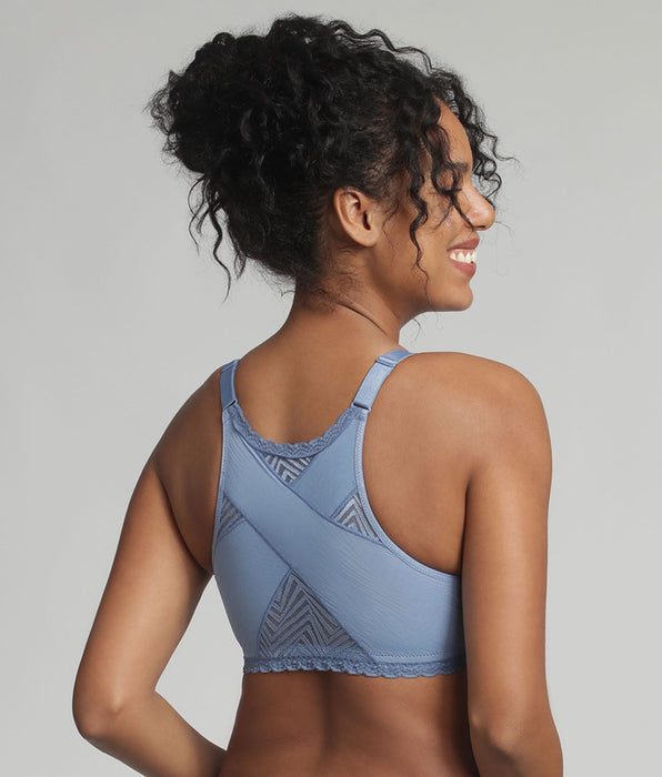 Playtex® Non-wired front closure bra in ocean blue Ideal Posture