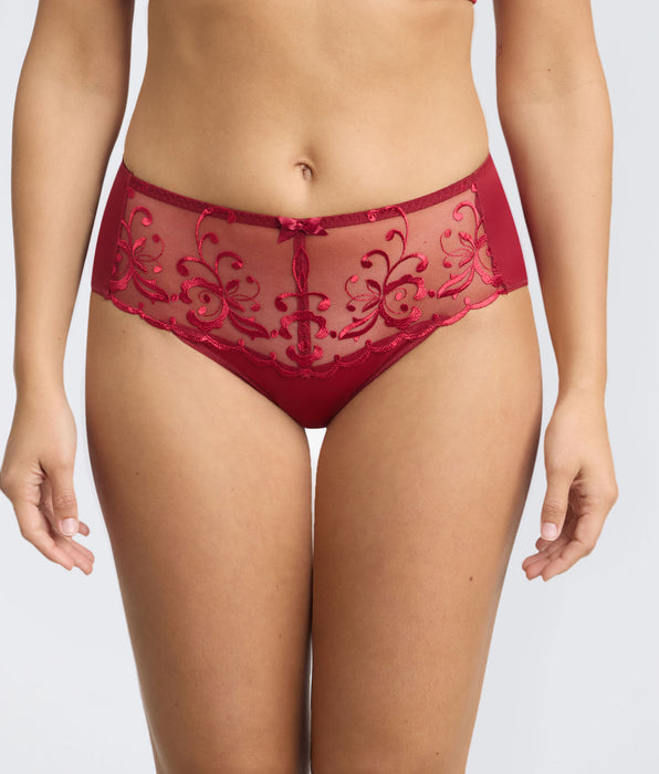 Playtex® Midi knickers in red velvet Essential Elegance Embroidery