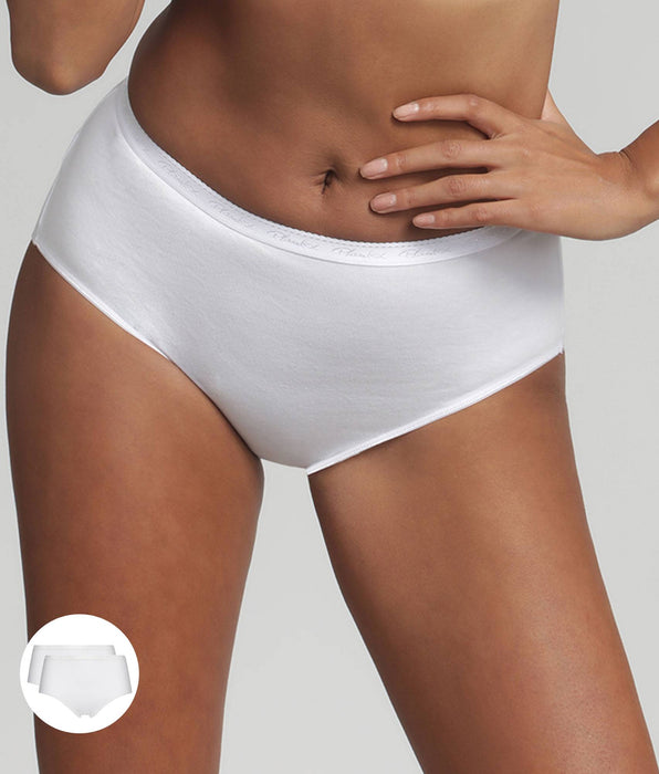 Playtex® Pack of 2 midi knickers in white Organic Cotton