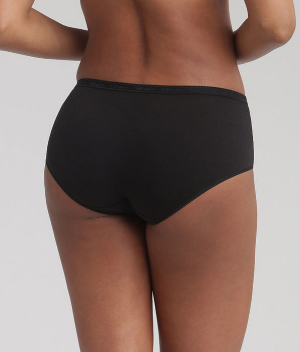 Playtex® Pack of 3 midi knickers in black Organic Cotton