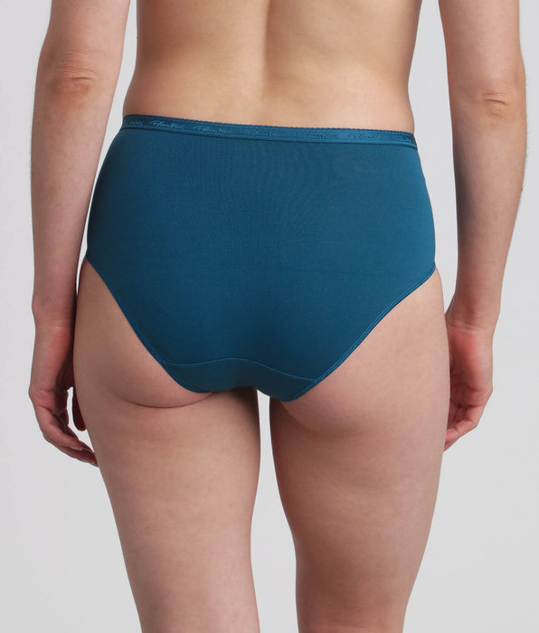 Playtex® Pack of 3 midi knickers in black cherry, Magical forest and Green velvet Organic Cotton