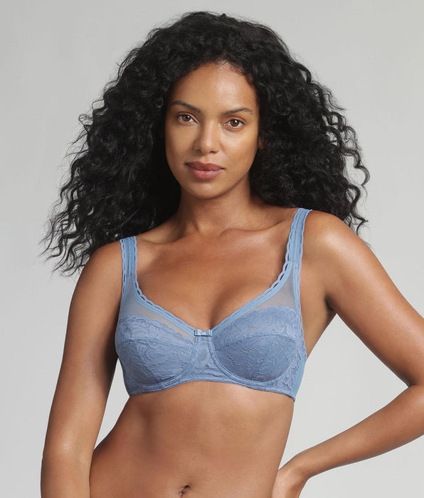 Playtex® Underwired bra in ocean blue Recycled Classic Lace Support
