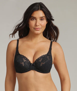 Underwired bra in black Flower Elegance Recycled