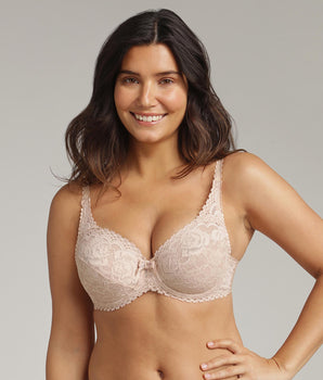 Underwired bra in beige Flower Elegance Recycled