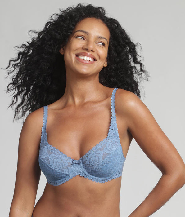Playtex® Underwired bra in ocean blue Flower Elegance Recycled