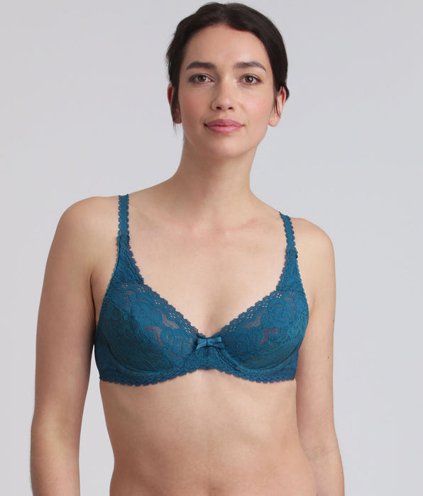 Playtex® Underwired bra in Green velvet Flower Elegance Recycled