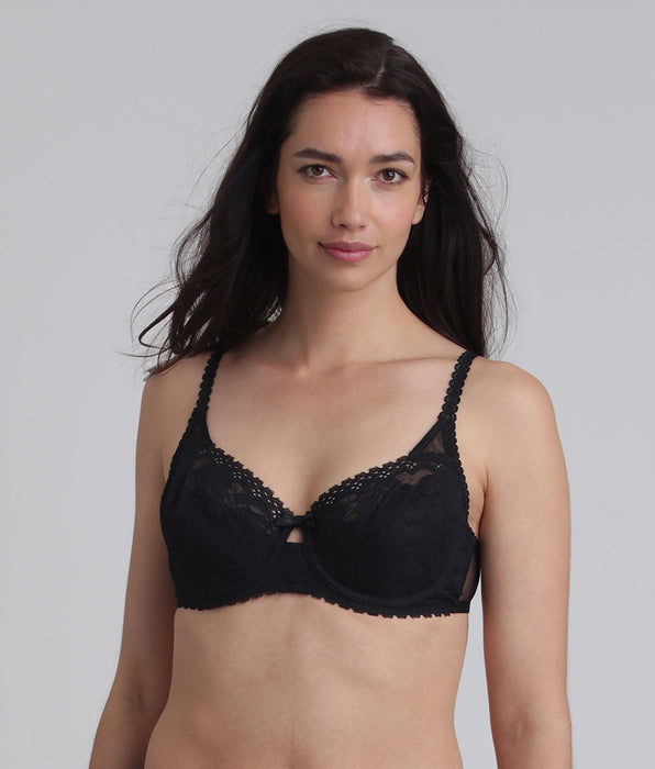 Playtex® Balcony bra in black Flower Elegance Recycled
