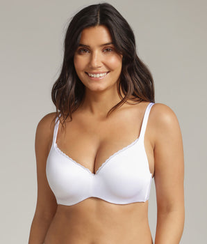 Full cup bra with removable underwires in white 24h Absolute Soft