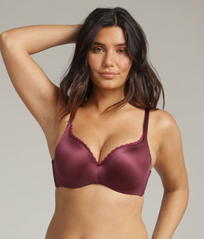 Full cup bra in plum with removable underwires 24h Absolute Soft