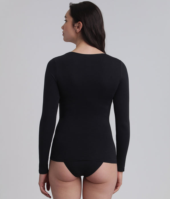 Playtex® Long-sleeved t-shirt in black Thermal Tech