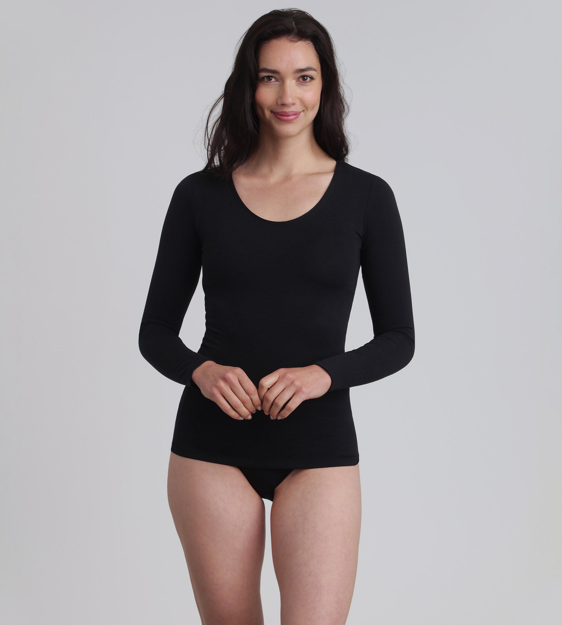 トップス playhour thermal l/s tee Long-sleeved t-shirt in black Thermal Tech | Playtex®