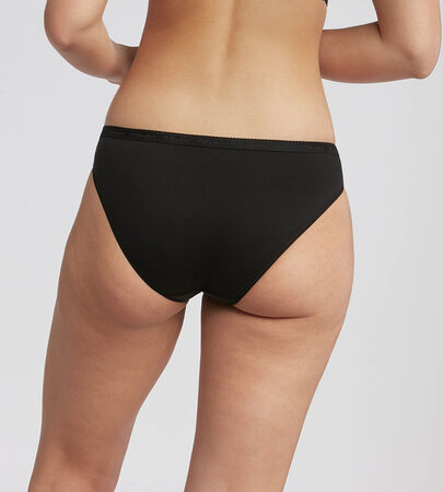 2 pack of black high waist knickers in organic cotton