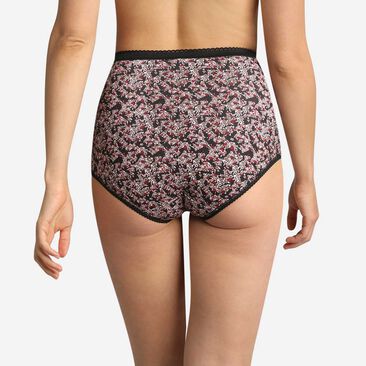 3 pack of full briefs in wild flower, red and white, , PLAYTEX