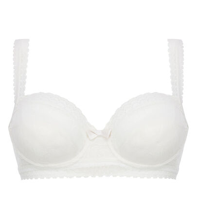 Balcony Bra in Antique White Lace - Invisible Elegance