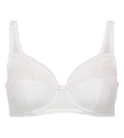 Full Cup Bra in White – Classic Micro Support