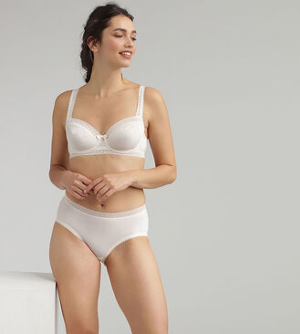 Balcony Bra in Antique White Lace - Invisible Elegance, , PLAYTEX