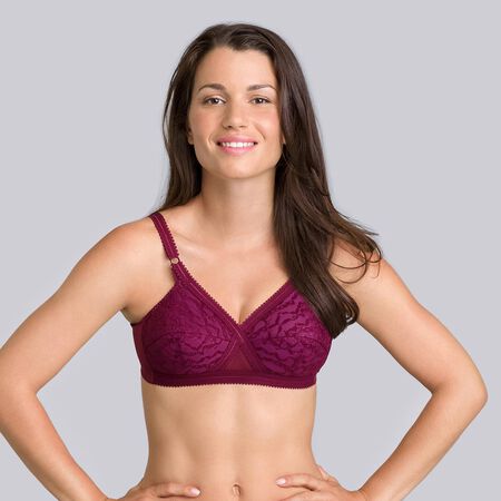 Non-wired Bra in Burgundy - Cross Your Heart