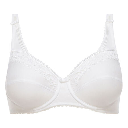 Full Cup Bra in White – Classic Cotton Support