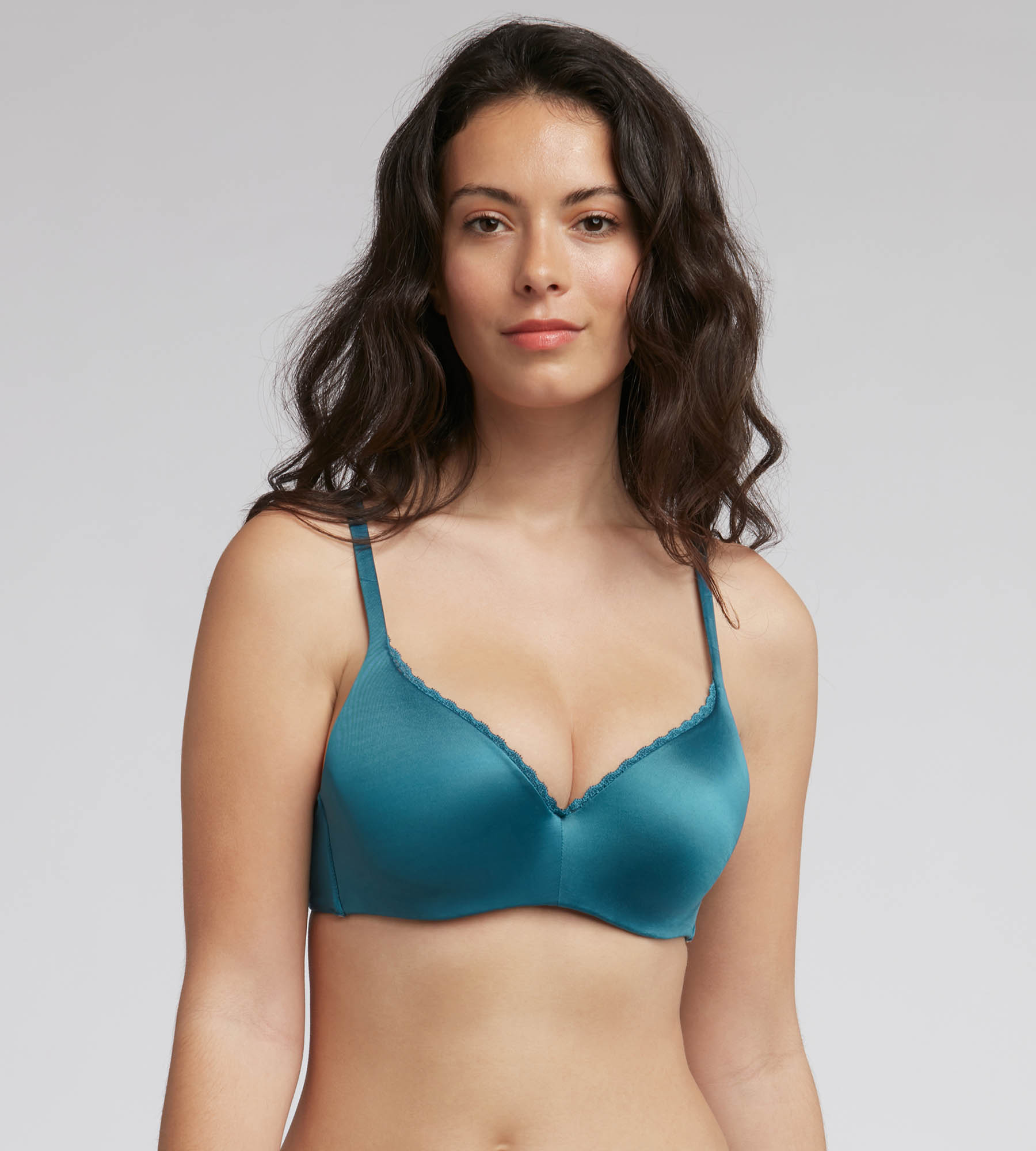 Full cup bra in patina blue with removable underwires 24h Absolute Soft, , PLAYTEX