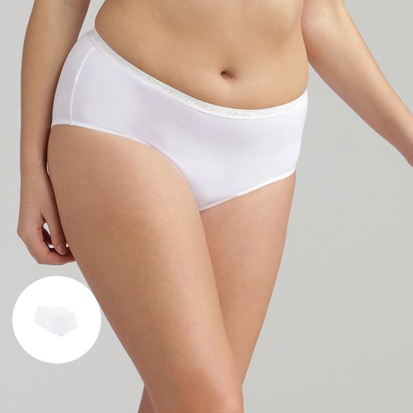 3 Pack of Full Briefs in White Cotton – Stretch Cotton, , PLAYTEX