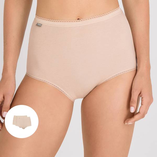 2 pack of high-rise knickers in beige– Stretch Cotton, , PLAYTEX