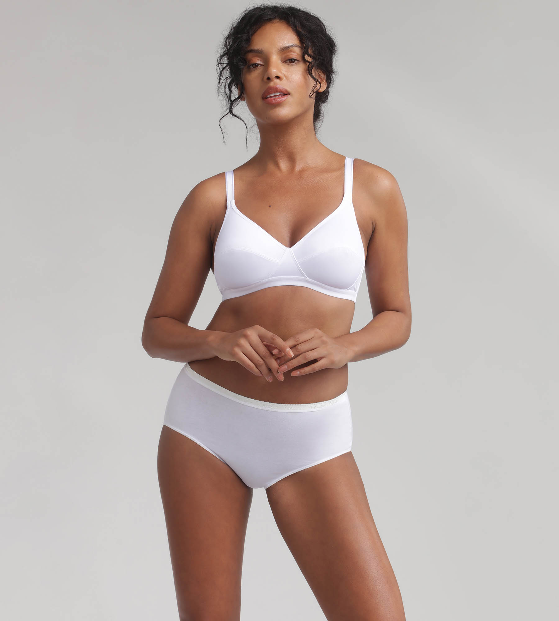 Non-wired bra in white Basic Micro Support, , PLAYTEX