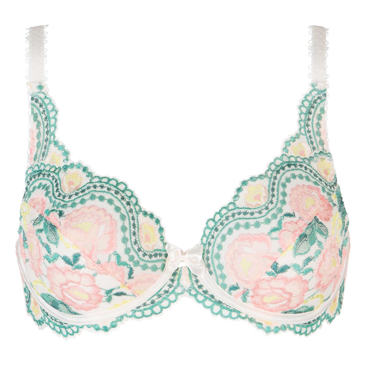 Underwired bra in printed floral lace - Flower Elegance